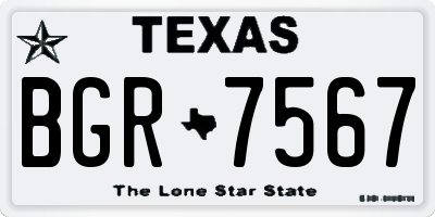 TX license plate BGR7567