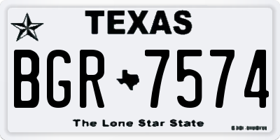 TX license plate BGR7574