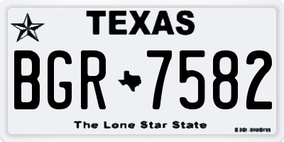 TX license plate BGR7582
