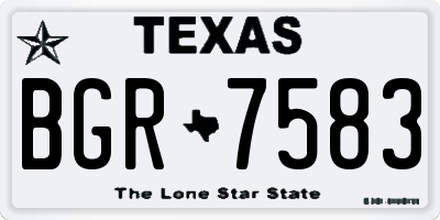 TX license plate BGR7583