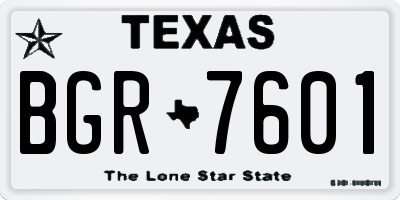 TX license plate BGR7601