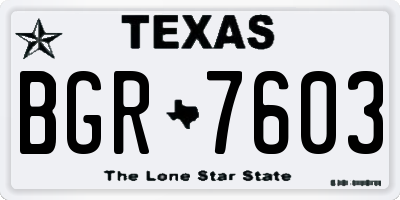 TX license plate BGR7603