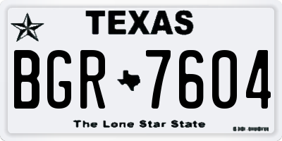 TX license plate BGR7604