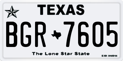 TX license plate BGR7605