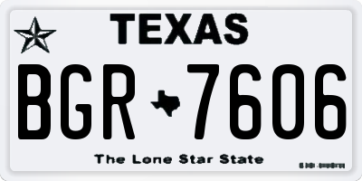 TX license plate BGR7606