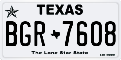 TX license plate BGR7608