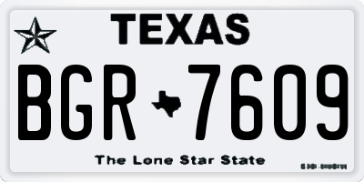TX license plate BGR7609