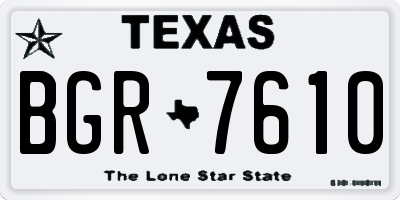 TX license plate BGR7610