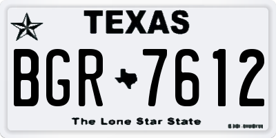 TX license plate BGR7612
