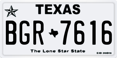 TX license plate BGR7616