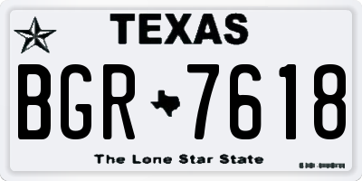 TX license plate BGR7618