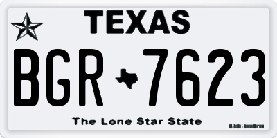 TX license plate BGR7623