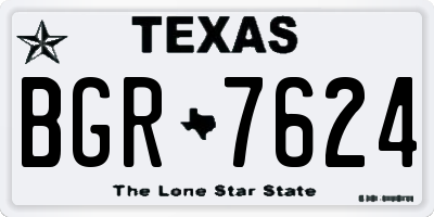 TX license plate BGR7624