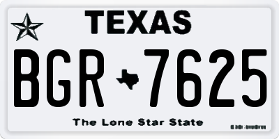 TX license plate BGR7625