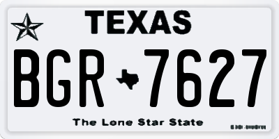 TX license plate BGR7627
