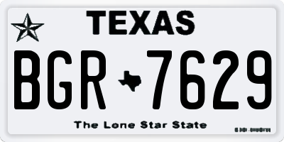 TX license plate BGR7629