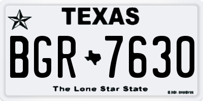 TX license plate BGR7630