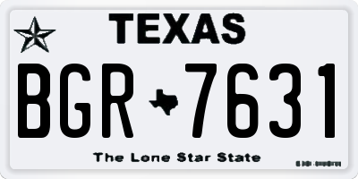 TX license plate BGR7631