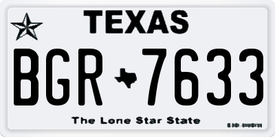 TX license plate BGR7633