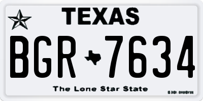 TX license plate BGR7634