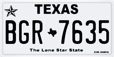 TX license plate BGR7635