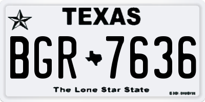 TX license plate BGR7636