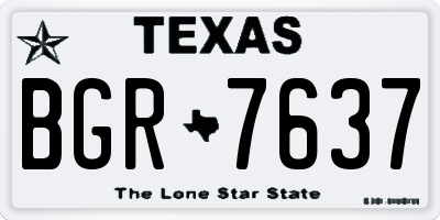 TX license plate BGR7637