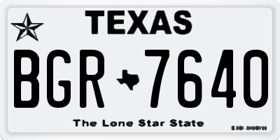 TX license plate BGR7640