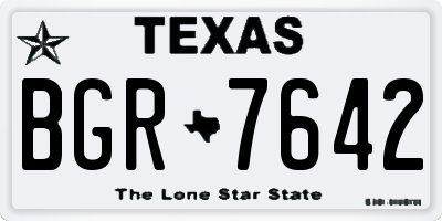 TX license plate BGR7642