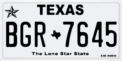 TX license plate BGR7645