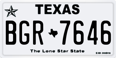 TX license plate BGR7646