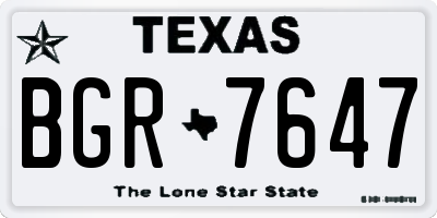 TX license plate BGR7647