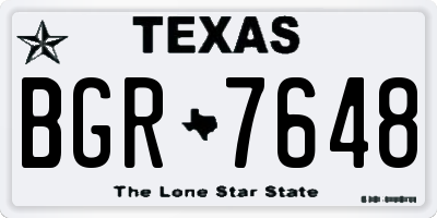 TX license plate BGR7648
