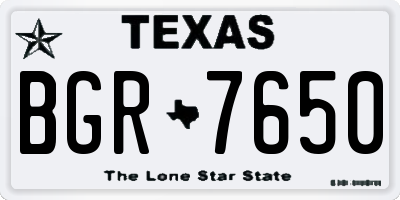 TX license plate BGR7650