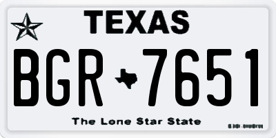 TX license plate BGR7651