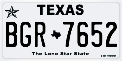 TX license plate BGR7652