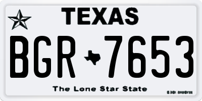 TX license plate BGR7653