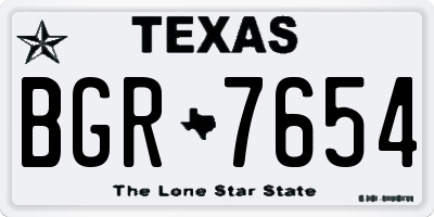 TX license plate BGR7654