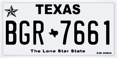 TX license plate BGR7661