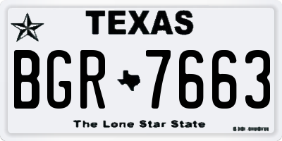 TX license plate BGR7663
