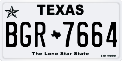 TX license plate BGR7664