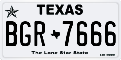 TX license plate BGR7666