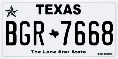 TX license plate BGR7668