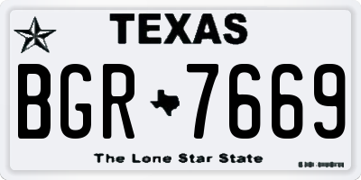 TX license plate BGR7669