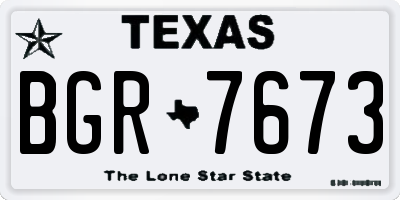 TX license plate BGR7673