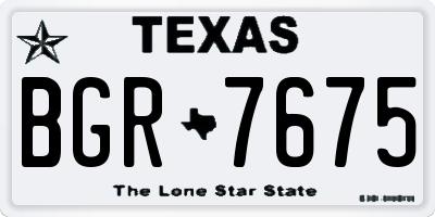 TX license plate BGR7675