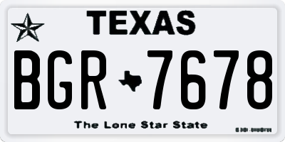 TX license plate BGR7678