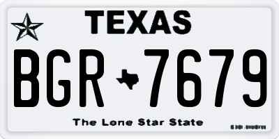TX license plate BGR7679