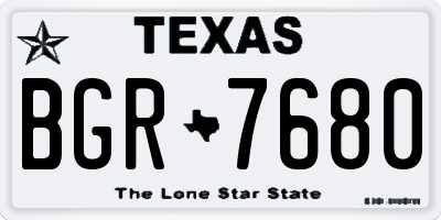 TX license plate BGR7680