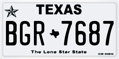 TX license plate BGR7687